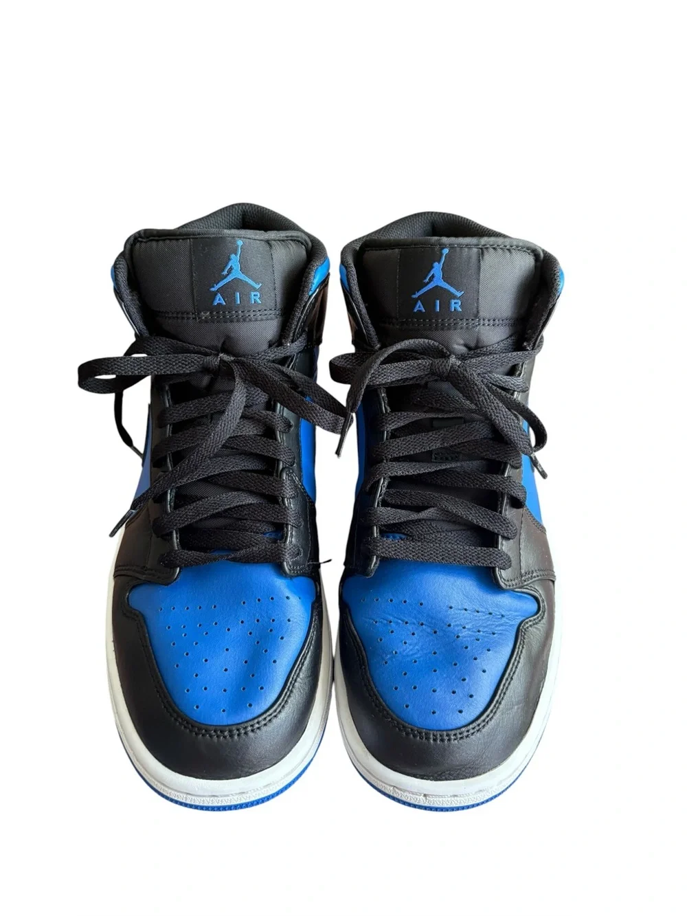 Jordan Air Jordan 1 Mid Black Blue White Sneaker Athletic size 9.5
